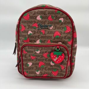 NWT Juicy Couture Freshly Picked Chestnut Chino Strawberry Backpack